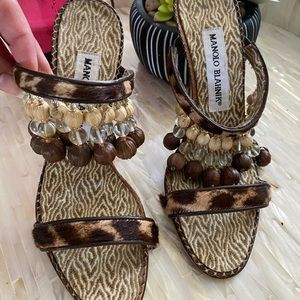 Manolo Blahnik animal print heels